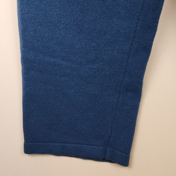 8 by YOOX Italy Wool Cashmere Blend Thick Knit Wide Leg Sweatpants Blue sz XS - Picture 6 of 8